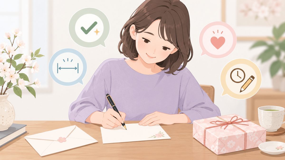 手書きの一言を短く書き添えるコツのイメージ