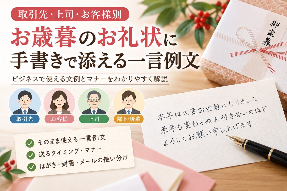 お歳暮のお礼状に手書きで添える一言の例文