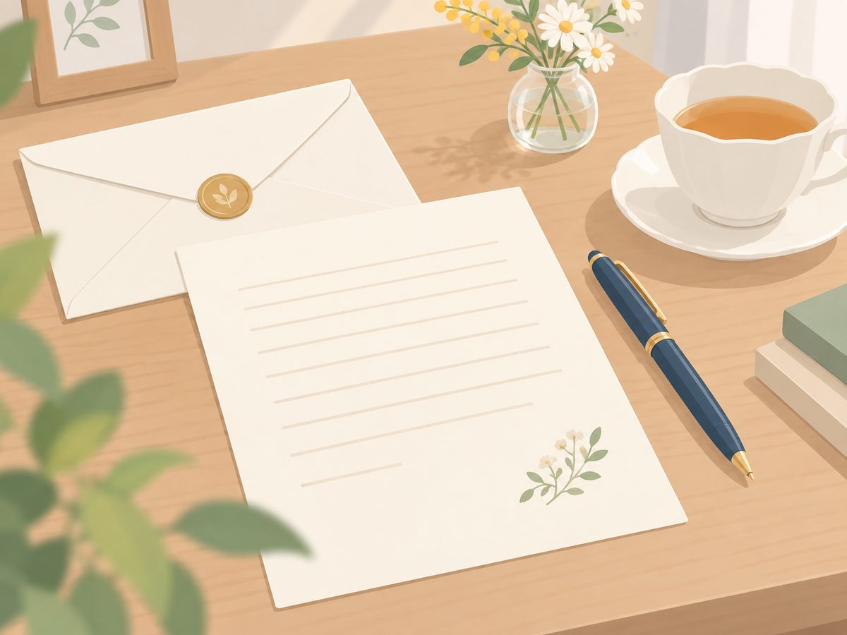 手紙やメールの結びにご自愛くださいを添えるイメージ