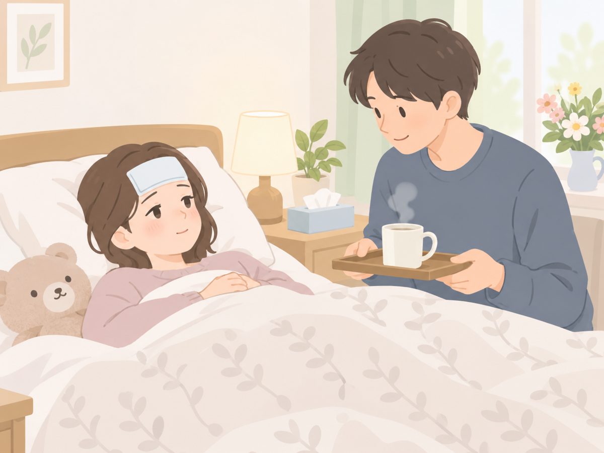 体調不良の相手にはお大事にと伝えるイメージ